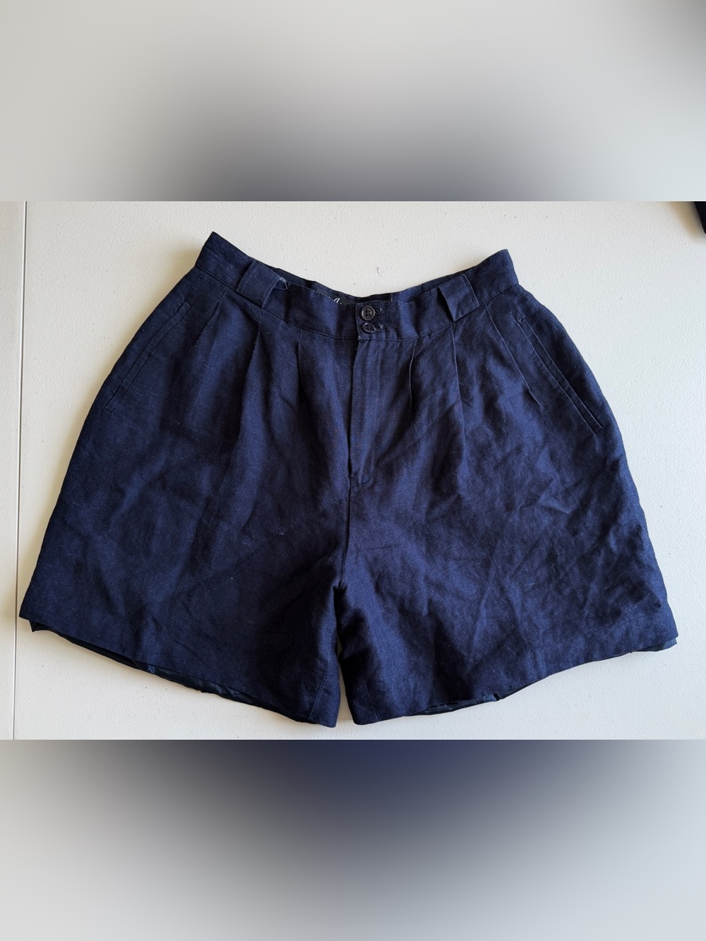 Vintage Donnybrook Alanni Navy Blue Pleated Shorts 2P